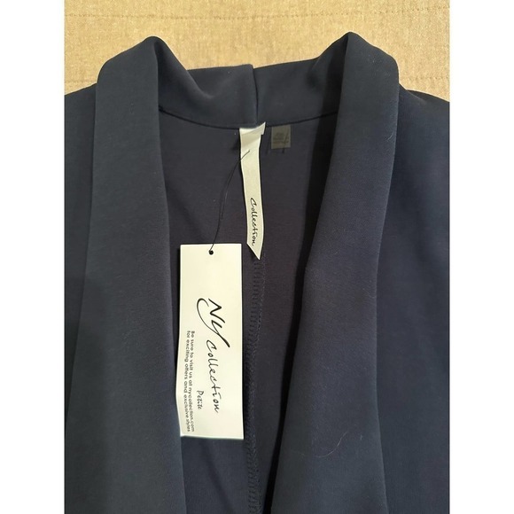 NY Collection Ponte Knit Blazer in Navy - Picture 8 of 10